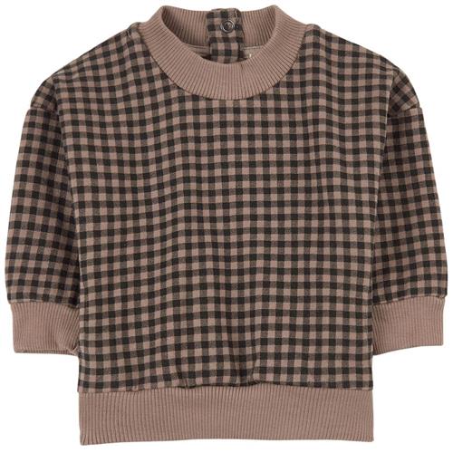 Se Cozmo Plaid Baby Sweatshirt Taupe | Brun | 6 months ved Babyshop