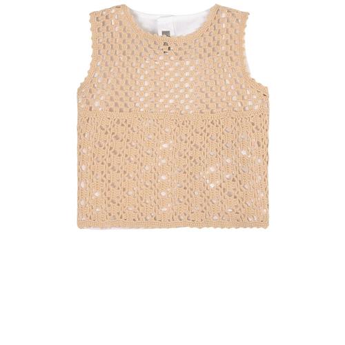 Se Il Gufo Strikket Tanktop Beige | Beige | 6 years ved Babyshop