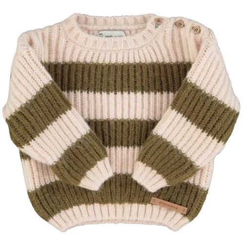 Se Piupiuchick Strikket Trøje Green & Ecru | Grønn | 6 months ved Babyshop