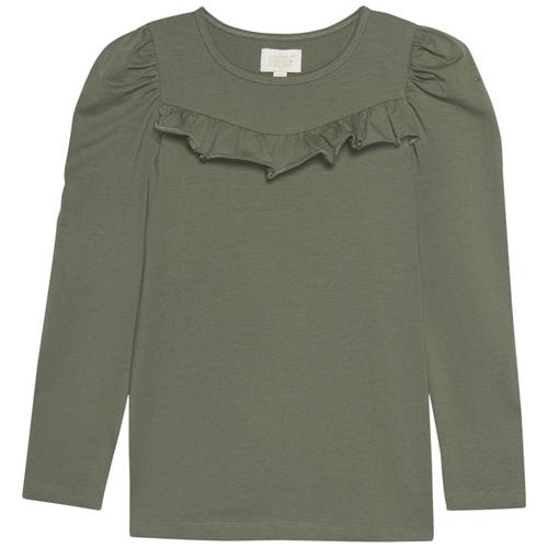 Se Creamie Flæset Langærmet T-shirt Deep Lichen Green | Grønn | 122 cm ved Babyshop