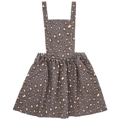 Tocoto Vintage Mini Animal Print Pinafore Kjole Dark Grey | Grå | 8 years