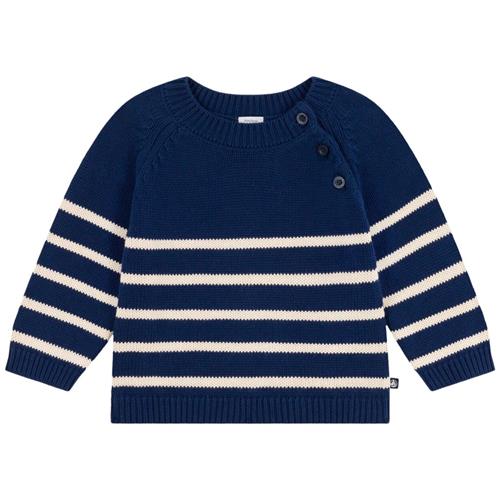 Petit Bateau Stribet Strikket Trøje Navyblå | Marine blå | 3 months