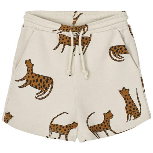 Se Liewood Gram Mønstret Sweatshorts Leopard Sandy | Beige | 92 cm ved Babyshop