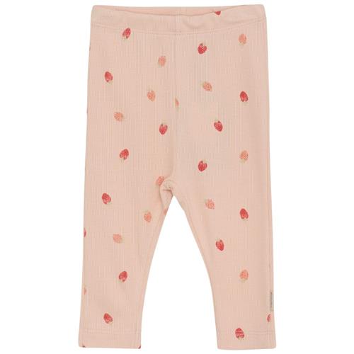 Minymo Mønstrete Ribbede Baby-leggings Spanish Villa | Lyserød | 86 cm