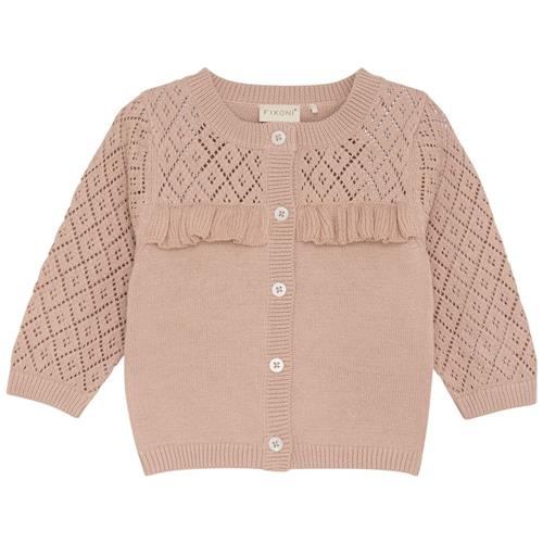 Se Fixoni GOTS Cardigan Mahogany Rose | Lyserød | 80 cm ved Babyshop