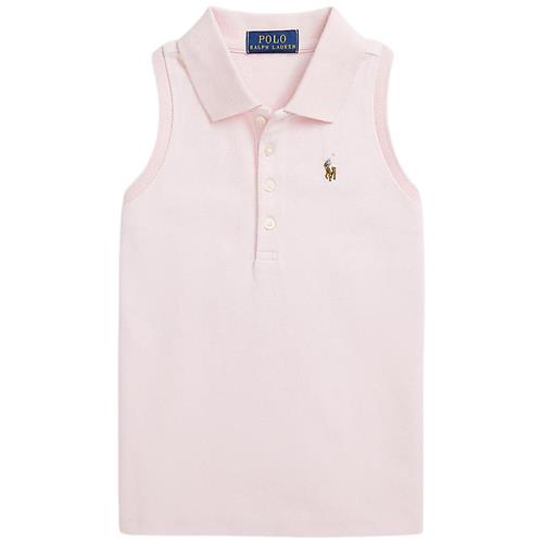 Se Ralph Lauren Logo Ærmeløs Poloshirt Lyserød | Lyserød | 136-142 cm ved Babyshop