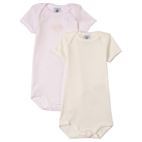 Se Petit Bateau 2-pak Babybody Lyserød | Lyserød | 6 months ved Babyshop