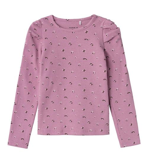 Se Name It Bluse - NMFOlinne LS Slim Top - Mauve Orchid ved KidsWorld