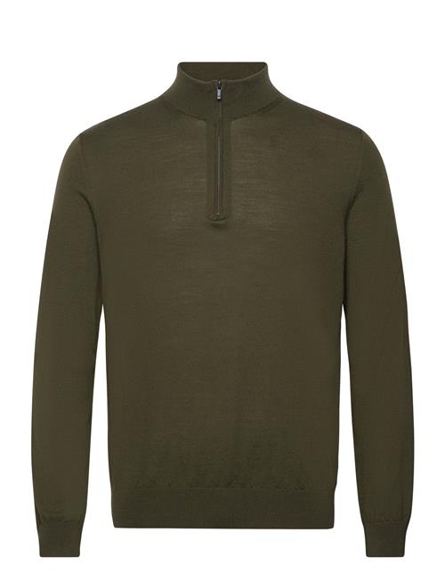 Mango 100 Merino Wool Sweater With Zip-Neck Mango Khaki