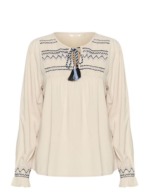 Se Cream Crsmokia Blouse Cream White ved Booztlet