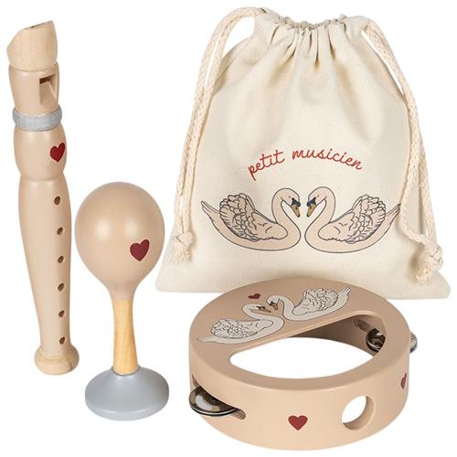 Se Konges Sløjd Wodden Music Set Swan Fsc Swan | Hvid | 01 ved Babyshop