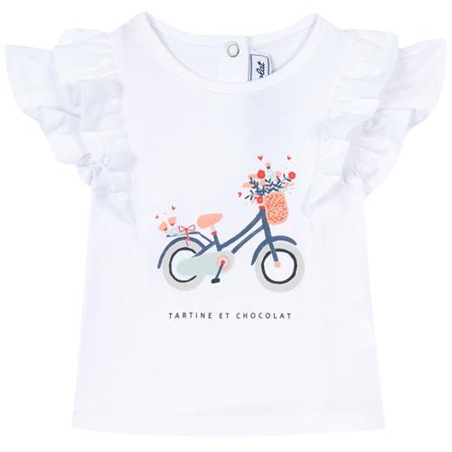 Tartine et Chocolat Baby T-shirt Med Volanter Hvid | Hvid | 3 months