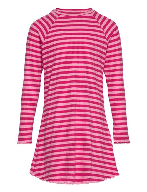 Little Pieces Pkdora Ls O-Neck Rib Dress Little Pieces Pink