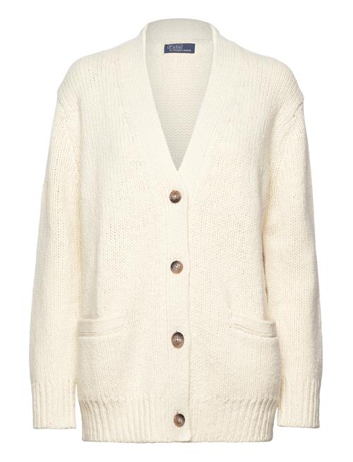 Se Polo Ralph Lauren D Gal Wool V-Neck Cardigan Polo Ralph Lauren Cream ved Booztlet