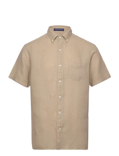 GANT Reg Ut Gmnt Dyed Linen Ss Shirt GANT Beige