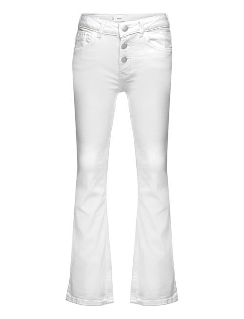 Buttons Flare Jeans Mango White