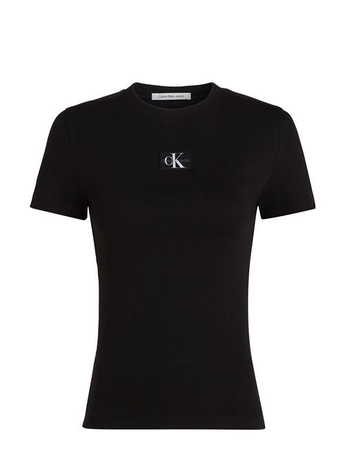 Calvin Klein Jeans Woven Label Rib Baby Tee Calvin Klein Jeans Black