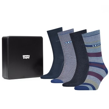 Levis Strømper 4P Logo Regular Giftbox Socks Blå Str 43/46