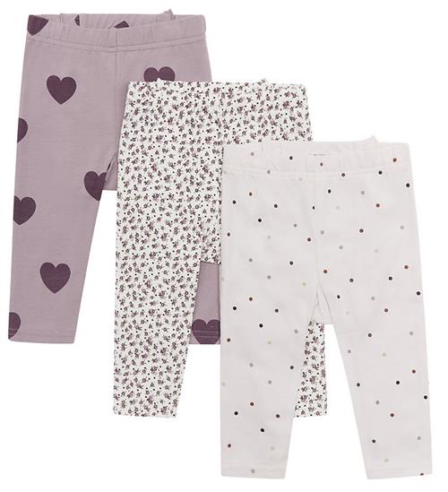 Hust and Claire Hust and Claire Leggings - 3-pak - Liva - Purple Dove m. Flæser