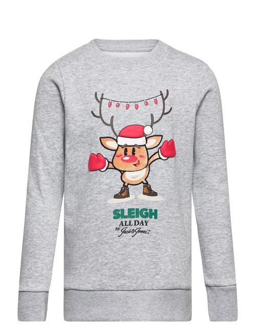 Se Jack & Jones Jorxmas Crew Neck Sweat Xmas Jnr Jack & J S Grey ved Booztlet