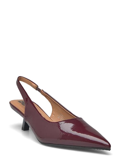 Bianco Biakristin Kitten Heel Slingback Patent Bianco Burgundy