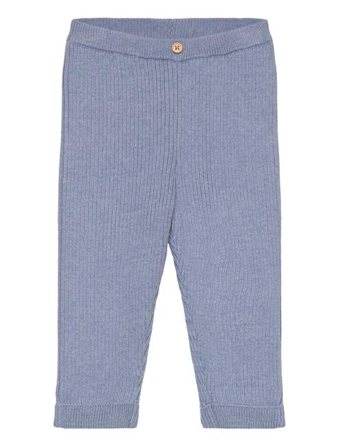 Mango Cotton Ribbed Leggings Mango Blue