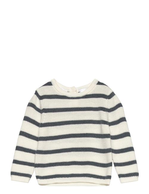 Knit Striped Sweater Mango White