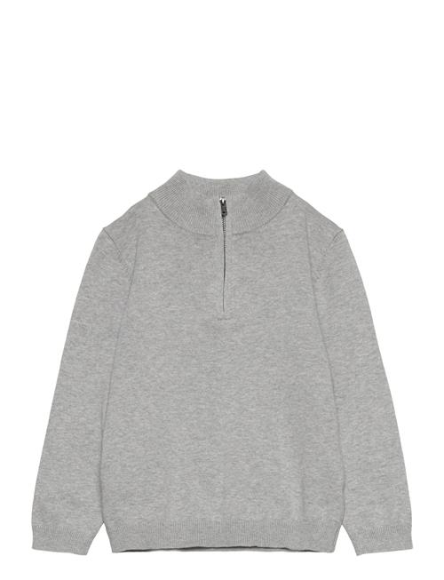 Mango Zip Neck Jumper Mango Grey