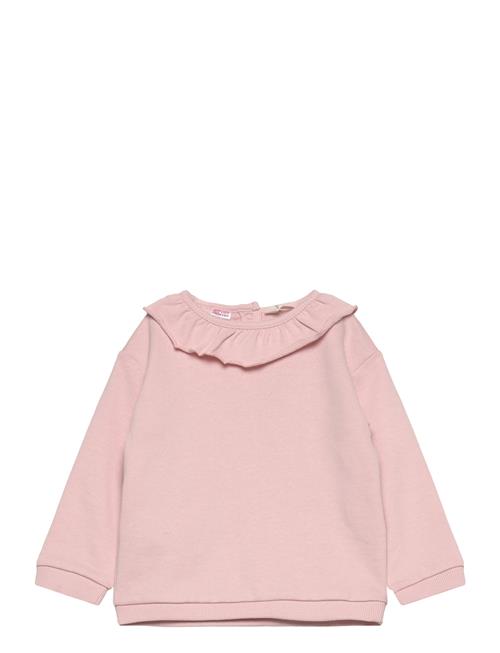 Mango Ruffle Cotton Sweatshirt Mango Pink