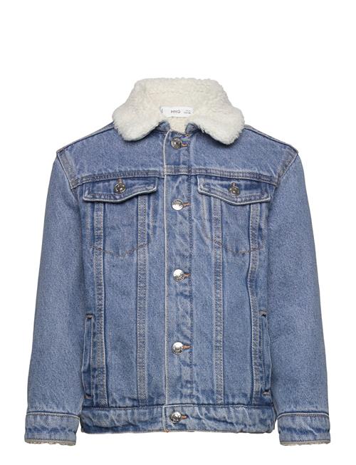 Mango Shearling Denim Jacket Mango Blue