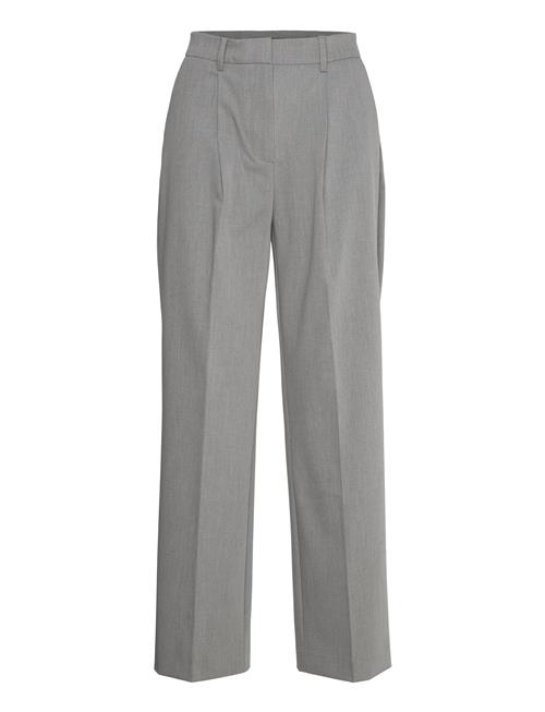 Se Mango Pleated Straight Fit Trousers Mango Grey ved Booztlet