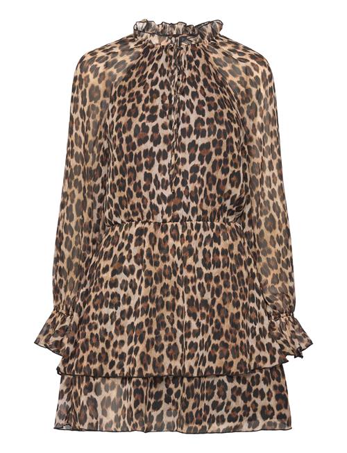 Leopard-Print Flared Dress Mango Brown