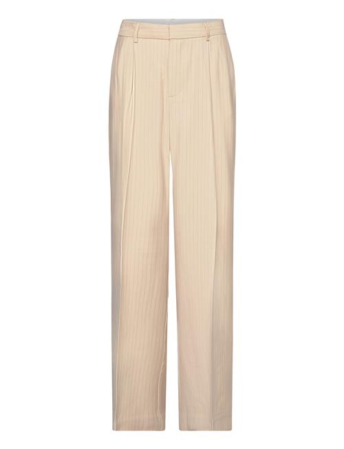 Chalk-Stripe Trousers Mango Beige