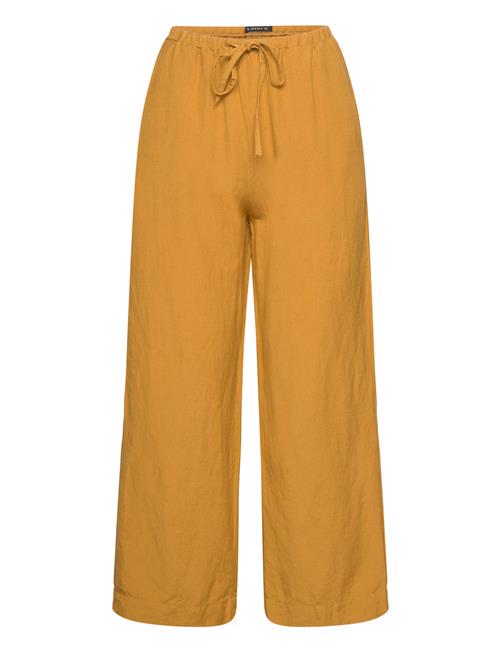 Se Lindex Trousers Bella Linen Cropped Lindex Yellow ved Booztlet