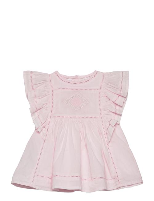 Mango Frills Embroidered Dress Mango Pink