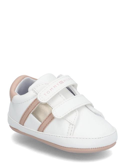 Tommy Hilfiger Flag Low Cut Velcro Sneaker White/Pink Tommy Hilfiger White