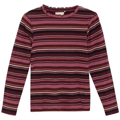 Minymo Stribet Langærmet T-shirt Tawny Port | Brun | 104 cm