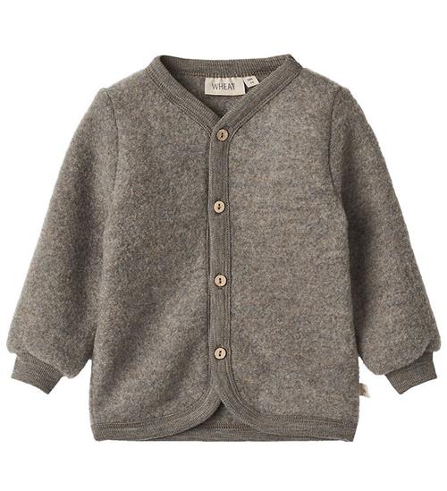 Se Wheat Cardigan - Uldfleece - Kari - Brown Melange ved KidsWorld