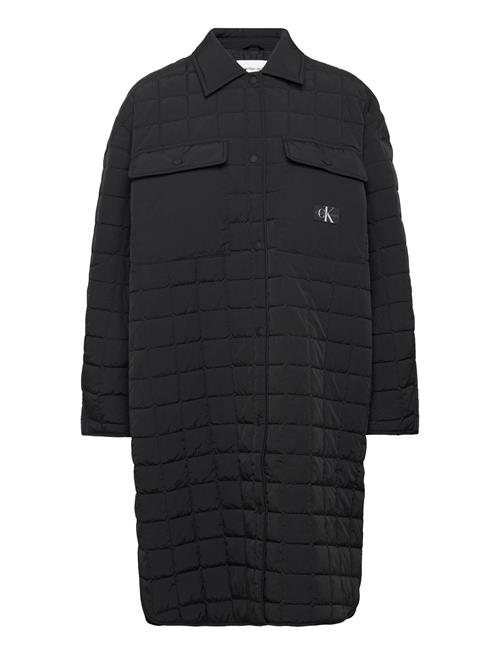 Calvin Klein Jeans Long Quilted Utility Coat Calvin Klein Jeans Black