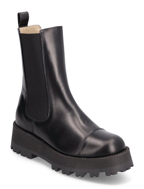 Se Selected Femme Slfcora Leather Toe-Cap Boot Selected Femme Black ved Booztlet