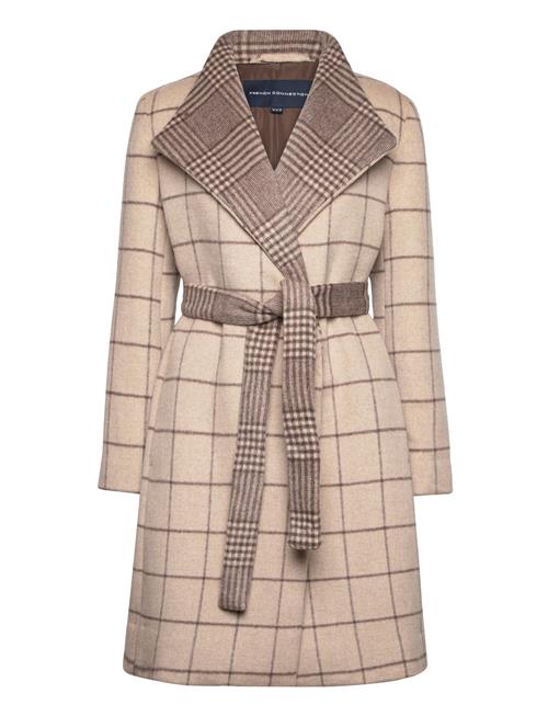 French Connection Fran Wool Ls Belted Coat French Connection Beige