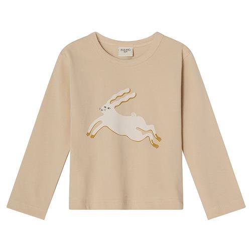 Kuling GOTS Athens Mønstret Langærmet T-shirt Madelen Möllard Bunny | Beige | 110/116 cm