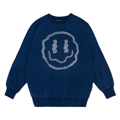 Molo GOTS Monti Sweatshirt Bling Smile | Marine blå | 122 cm