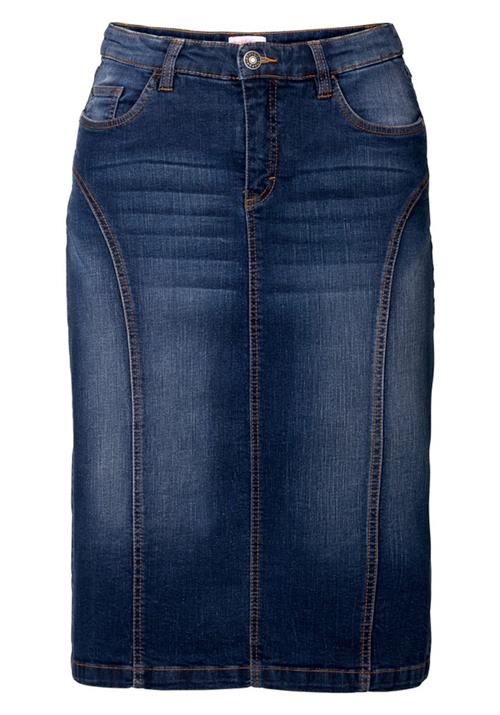 SHEEGO Nederdel  blue denim