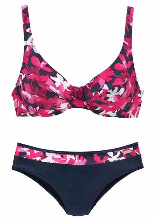 Se PETITE FLEUR Bikini  marin / pink / hvid ved About You