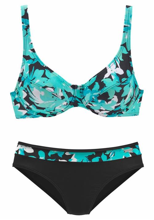 PETITE FLEUR Bikini  turkis / sort / hvid