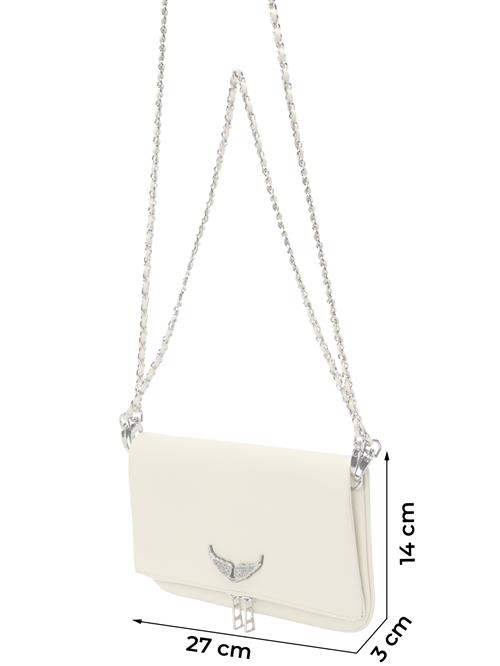 Zadig & Voltaire Clutch 'ROCK SWING YOUR WINGS'  creme / sølv