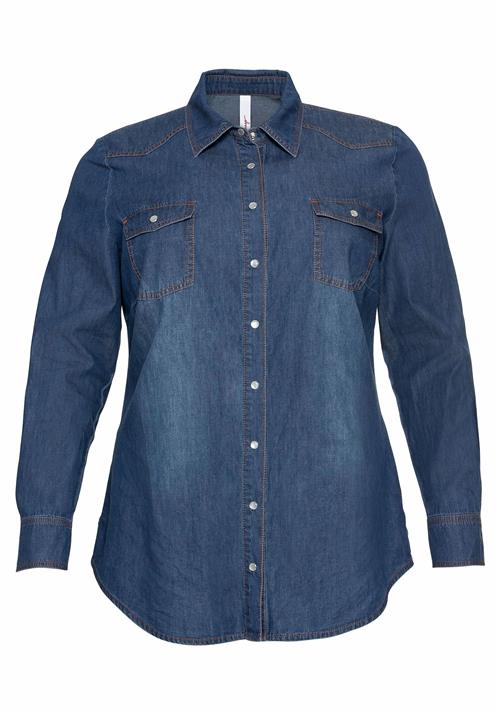 SHEEGO Bluse  blue denim