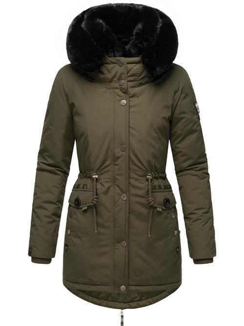 NAVAHOO Vinterparka 'Sweety Deluxe'  khaki / sort