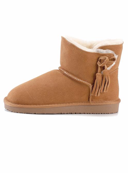 Se Gooce Snowboots 'Belinda'  ecru / karamel ved About You